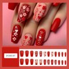 TBRZTR Valentine's Day Red Heart Press on Nails Medium Ballet