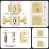 goldenwarm Gold Door Knobs with Deadbolt, Zinc Alloy Brushed Gold