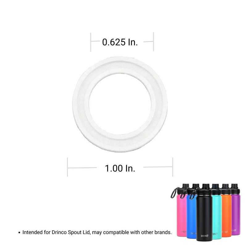 DRINCO Stainless Steel Water Bottle Spout Lid Seal Gasket Replacement