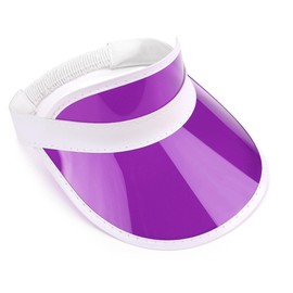 The Fancy Dress® Unisex Retro 80s Neon Sun Visor Hat Headband Cap for Golf Tennis Stag Poker Party (Purple)
