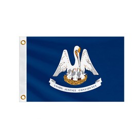 Double Sided Louisiana State Boat Flag 16x24 Inches for Bike Motorcycle Truck Small LA Nautical Flag 220D Heavy Duty Printed Nylon with 2 Brass Grommets (LA, 16x24 IN)