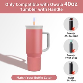 BKBY Silicone Boot Compatible with Owala 24oz/40oz & Brumate Era 40oz Tumbler with Handle, Higher Anti-Slip Protective Sleeve Bottom Bumper Protector for Owalaa Triple Layer Insulated Travel Tumbler
