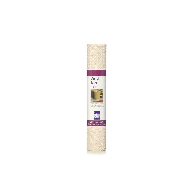 Magic Cover Vinyl Top Non-Adhesive Shelf Liner, 12-Inch by 5-Feet,