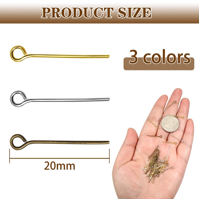 TOAOB 20 mm Eye Pins Pack of 600