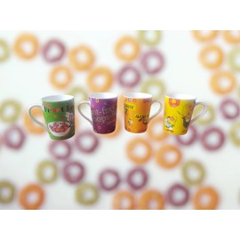 Kellogs Retro Cereal Plates &  Coffee Cups - Fruit Loops, Frosted Flakes - Kellogs Retro Cereal Coffee Cups - Set of 4 - Fru