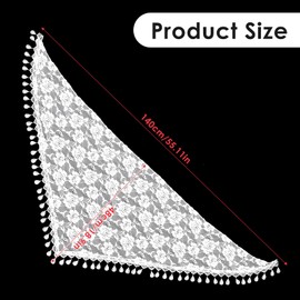 guduling Mantilla Veils Catholic,White Catholic Veils for Women Mass,Catholics Veil,White Church Veil,140 X 48 cm/55.11 X 18.9 In Triangle Shawl Lace Scarf