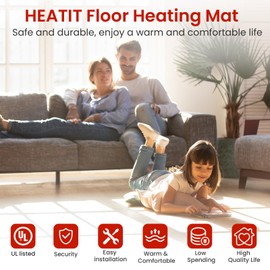 50 sqft HEATIT Warmmat Electric Radiant Self-adhesive Floor Heat Heating System