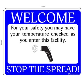 Stop the Spread Temperature Checkpoint - Adhesive Vinyl Decal 14x12in
