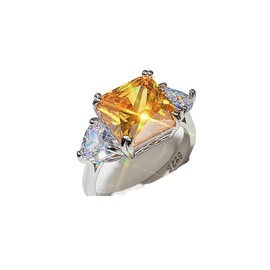 925 Sterling silver Square colored diamond Wedding ring Engagement ring CZ Ring for Women Thin Band for Stacking Simulated Diamond Eternity Arts, Crafts & Sewing Beading & Jewelry Making Charms, US Code 8, Silver, Cubic Zirconia