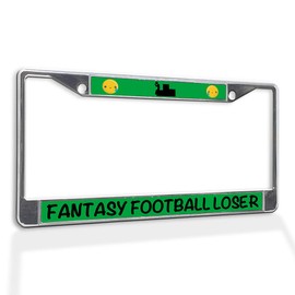 Metal Insert License Plate Frame Fantasy Football Loser A Weatherproof Car Accessories Chrome 2 Holes Solid Insert