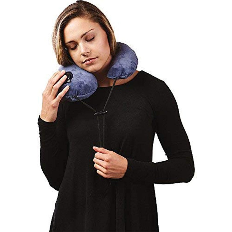 Bucky Travel Collection, Gusto Inflatable Neck Pillow, Sailor Blue, One