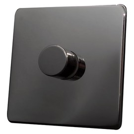 Discount Electrix 1 Gang 2 Way 250 Watt Dimmer Switch Black Nickel Screwless Flat Plate Design