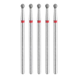HARFINGTON 5pcs 200-230 Grits Diamond Grinding Bit 2.5mm Ball Head 2.35mm Shank 2.5mm Length Stone Sanding Drill Bits Rotary Tool for Ceramic Glass Nails Grinding Polishing