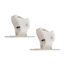 Amazing Drapery Hardware Large White Roman Shade Cord Lock with Dual Brass Wheels - Holds up to 5 Lift Cords, Suitable for Roman and Pleated Shades - 2-Pack