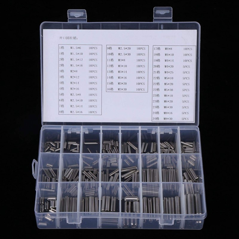 EVTSCAN 280Pcs Stainless Steel Slotted Spring Pin Kit, with M1.5