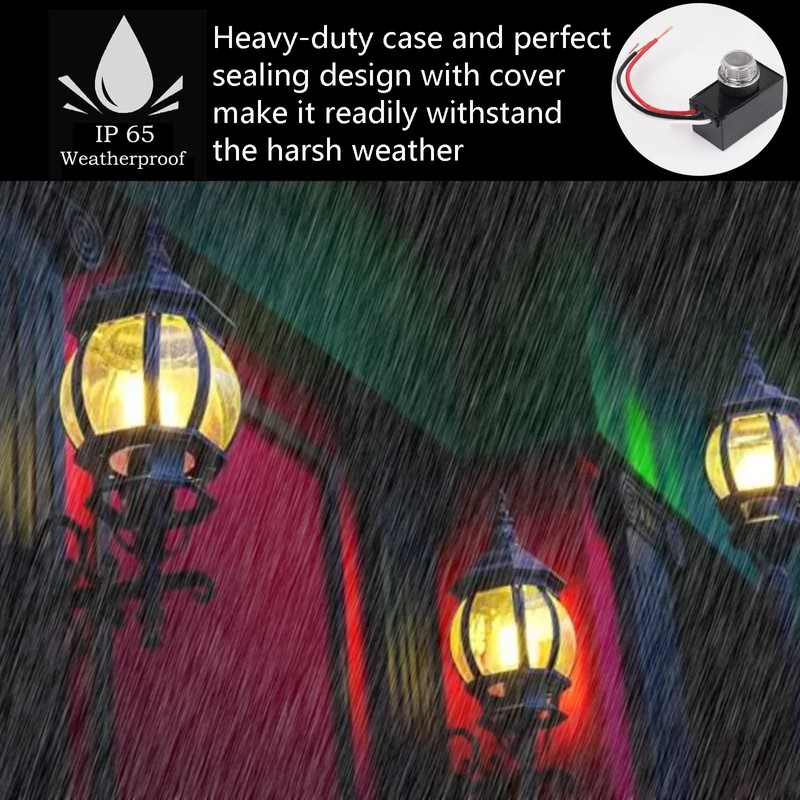 2 Pack Dusk to Dawn Sensor for Outdoor Lighting 120-277V,