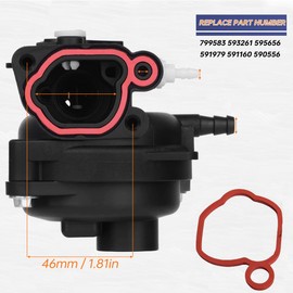 ZAMDOE 799583 Carburetor Kits Compatible for Briggs & Stratton 08P502 8P502 09P602 9P602 300E 450E 500E 500EX 125cc 150cc Series Engines, Replace 593261 595656 591979 591160, with 799579 Air Filter