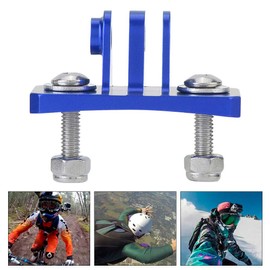 Universal Helmet Fixed Mounts, Aluminium Alloy Skydiving Helmet Fixed Base Holder Adapter Mounts for Gopro 7 6 5 4 Action Cameras (Blue)
