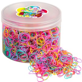 Pack of 1500 Hair Bobbles Small Rubber Bands Colourful Hair Bobbles Rubber Hair Bands Boxed Hair Bands Elastic Hair Bands for Children Girls Ladies Hairstyles