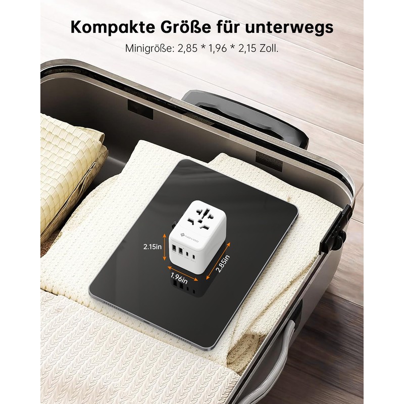 NOVOO Travel Adaptor Worldwide 21 W