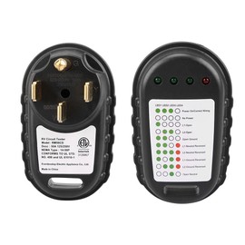 MAKERZ 280 Circuit Analyzer Plug with Pedestal Tester and LED Indicator Lights for RV's, Travel Trailers, Motorhomes - 50 Amp, NEMA 14-50P, ETL-Certified