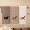 Breling 3 Pcs Dachshund Hand Towels for Bathroom, 13.3 x