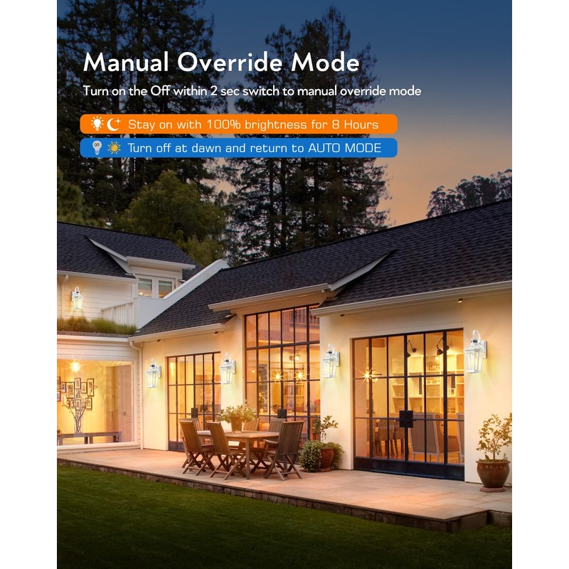 VIANIS Outdoor Wall Lantern with Motion Sensor, Dusk to Dawn