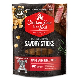 Chicken Soup for the Soul Pet Food Savory Sticks Dog Treats, Beef, 5 Ounce Bag | Soy, Corn & Wheat Free, No Artificial Flavors or Preservatives