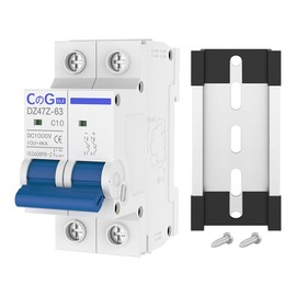 DC Miniature Circuit Breaker, CGELE 2 Pole 10 Amp 1000V DC Disconnect Switch for Solar PV Systems Thermal Magnetic Trip Din Rail Mount