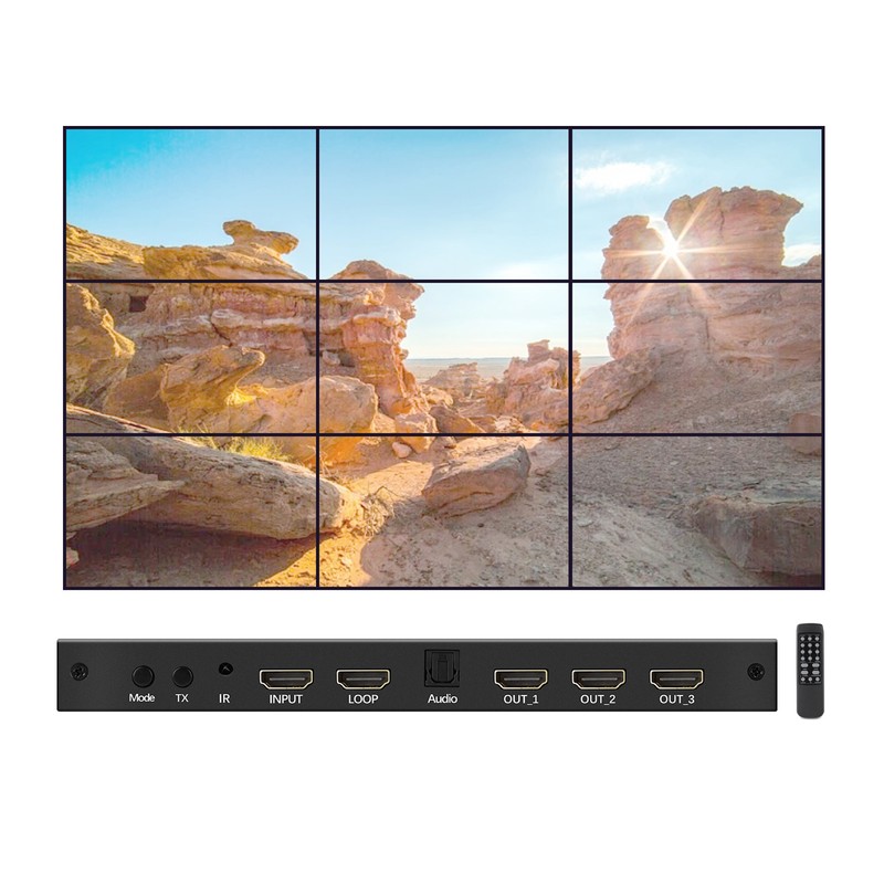 3X3 Video Wall Controller TV Wall Processor for High Definition