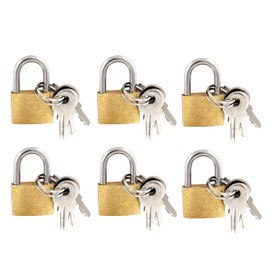 Litoexpe 6 Pieces Mini Locks with Keys, Small Solid Brass Padlock Suitcase Locks for Luggage, Backpacks, Toolbox, Jewelry Box, Storage Unit School Gym Locker