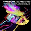 6pc Antifaz Flores Fiesta Máscara Carnaval Cosplay Halloween Floreado /led