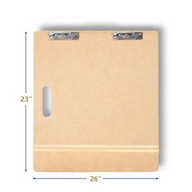Falling in Art 23x26 Sketch Board, Drawing Tote Board for Artists with Sturdy Clip and Rubber Bands, Portable Art Clipboard for Classroom and Studio Drawing