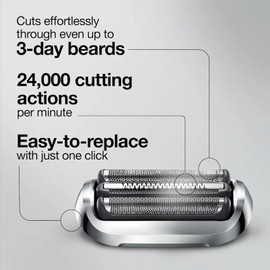 Replacement Head for Braun Series 7，73S Foil Shaver Replacement Heads，Easily Attach Your New Shaver Head, Compatible with 7020s, 7025s, 7085cc, 7027cs, 7071cc and 7075cc Shavers，Wet & Dry Head Shaver