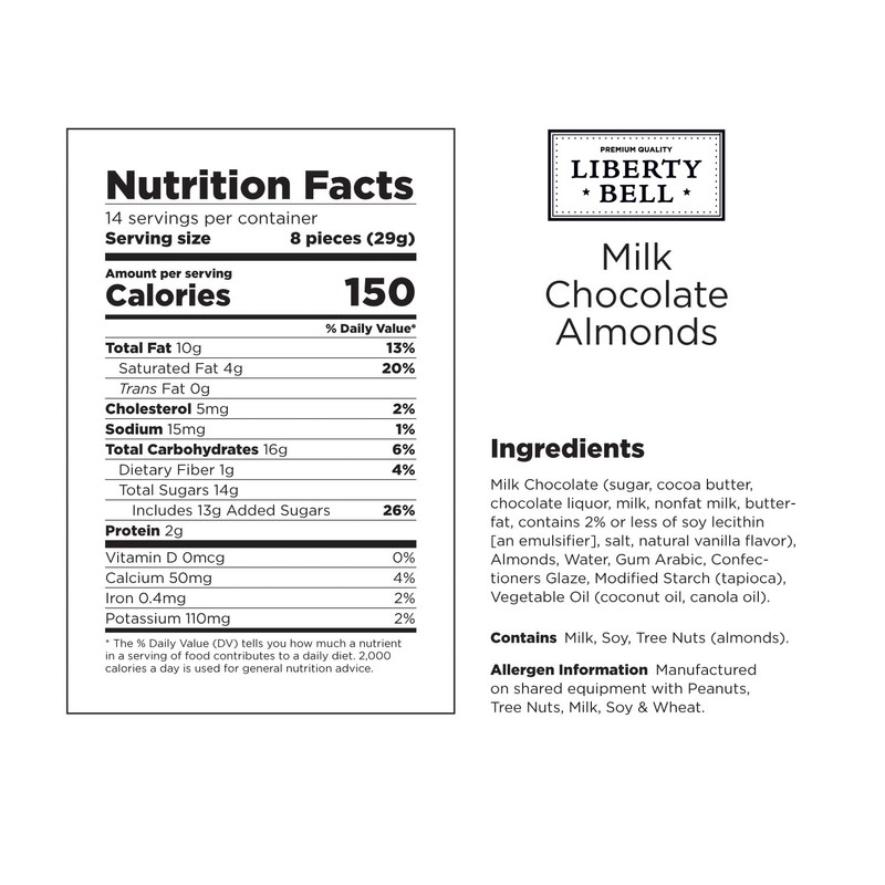 Liberty Bell Milk Chocolate Covered Almonds, 15 Ounce Bag