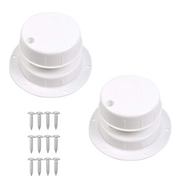 2 Pack RV Plumbing Vent Caps - Camper Vent Cap Replacement for RV Trailer Camper Motorhome, RV Roof Sewer Vent Cover Caps Kit for 1 to 2 3/8 Inch Pipe - White