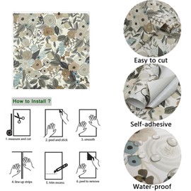 Ismoon 16.1"x393"Floral Peel and Stick Wallpaper Self Adhesive Wallpaper Removable Wallpaper Watercolor Contact Paper Renovated Furniture for Cabinets Shelves Counter Tops Wall Decor Roll