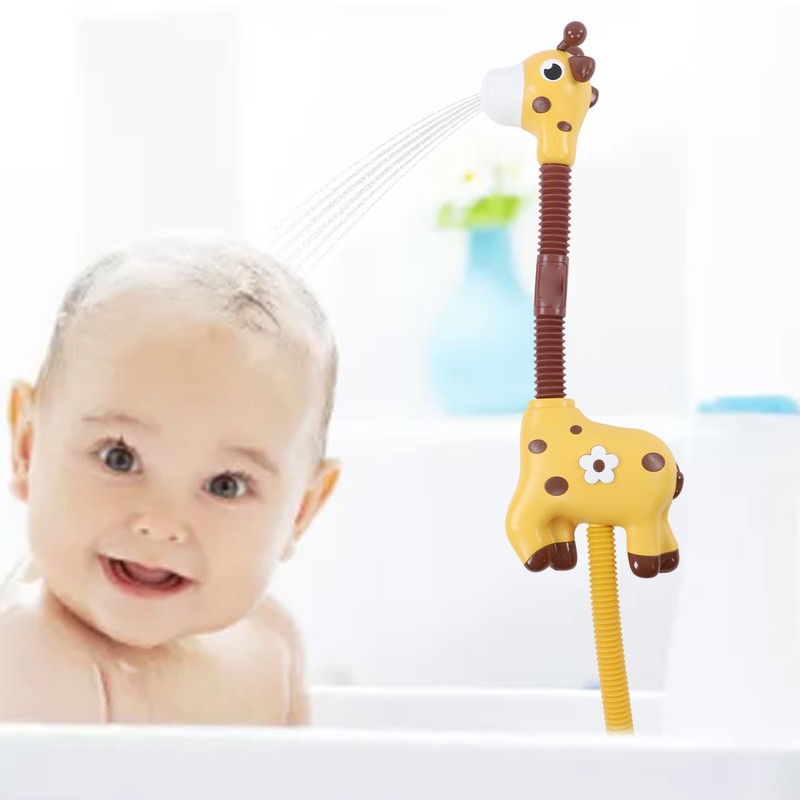 Baby Bath Toys with Shower Head Angle Adjustable Animal Shape