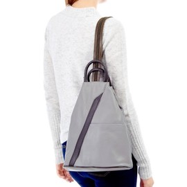 Handbag Bliss Womens Vera Pelle Super Soft Italian Leather Backpack Rucksack Convertible Shoulder Bag Medium Black and Light Tan