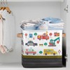 BENGRONGAE Cube Storage Bin, 13 Inch Cute Cartoon Excavator Collapsible