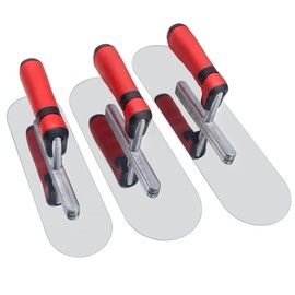Concrete Tools Set Stainless Steel Pool Trowel 3 PC (14" x 4" & 11"x4" & 10"x3") Flat Finishing Cement Drywall Plastering Masonry Construction Hand Kit
