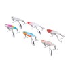 6pcs 5cm Metal Artificial Vib Fishing Lure Streamlined Design 3D