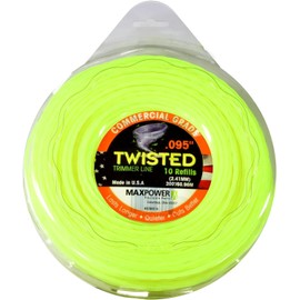 MaxPower EU-338814 Co-Polymer Trimmer Line 2.4 mm - 61 m Length Square Twisted Neon Yellow