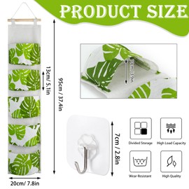 Chostky 5PCS Wall Hanging Storage Bag, Hanging Storage Organiser, Wall Closet Hanging Organizer, 5 Pockets Over the Door Hanging Wardrobe Storage Poucher with 5 Hooks for Home Kitchen (Style 1)
