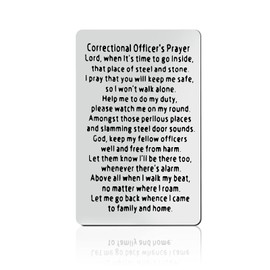 Correctional Officer Prayer Gifts Engraved Wallet Insert Card for Correctional Officer Christian Gifts Religious Jewelry Thanksgiving Gifts Valentines Christmas Birthday Gifts for Correctional Officer