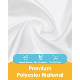 Niuara White Rectangle Table Cloth - 6 Pack, 60" × 84" Washable Fabric Tablecloth for 5FT Tables, Wrinkle-Resistant & Heat-Proof Table Cover for Weddings, Dinners & Parties