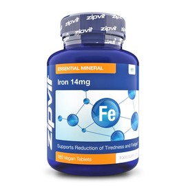 Iron Tablets 14mg, 180 Vegan Tablets. Supports Cognitive Function and The Immune System. Reduces Tiredness and Fatigue. Vegetarian Society Approved.