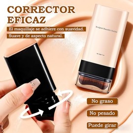 Maquillaje en Barra, Base de Maquillaje en Barra 2 en 1 con Brocha y Tapas Protectoras, Viaje Portátil Aplicador, Alta Cobertura, Forma de Barra, Color Cream01