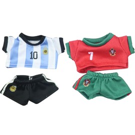 MLPKOI Set for 17 cm Dolls Football Jerseys Clothing for Football Fans, Doll Clothes for Plush Jerseys, Dolls Premium Outfit, Fashion Clothes Outfit, Birthday Holiday Present for Kids