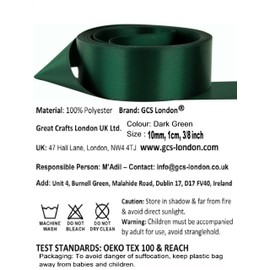 Double Faced Polyester Satin Ribbon -23 Metrs, Perfect for Party, Sew, Gift Wrap, Bow, Decorations, Crafts, Dress, Events, Making & Other Projects (10mm X 23 Metres, Dark Green)